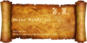 Weisz Mihály névjegykártya